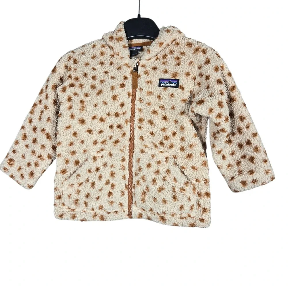 Patagonia Baby Furry Friends Hoody 12-18M Dear Deer Tuber Tan Fleece Jacket